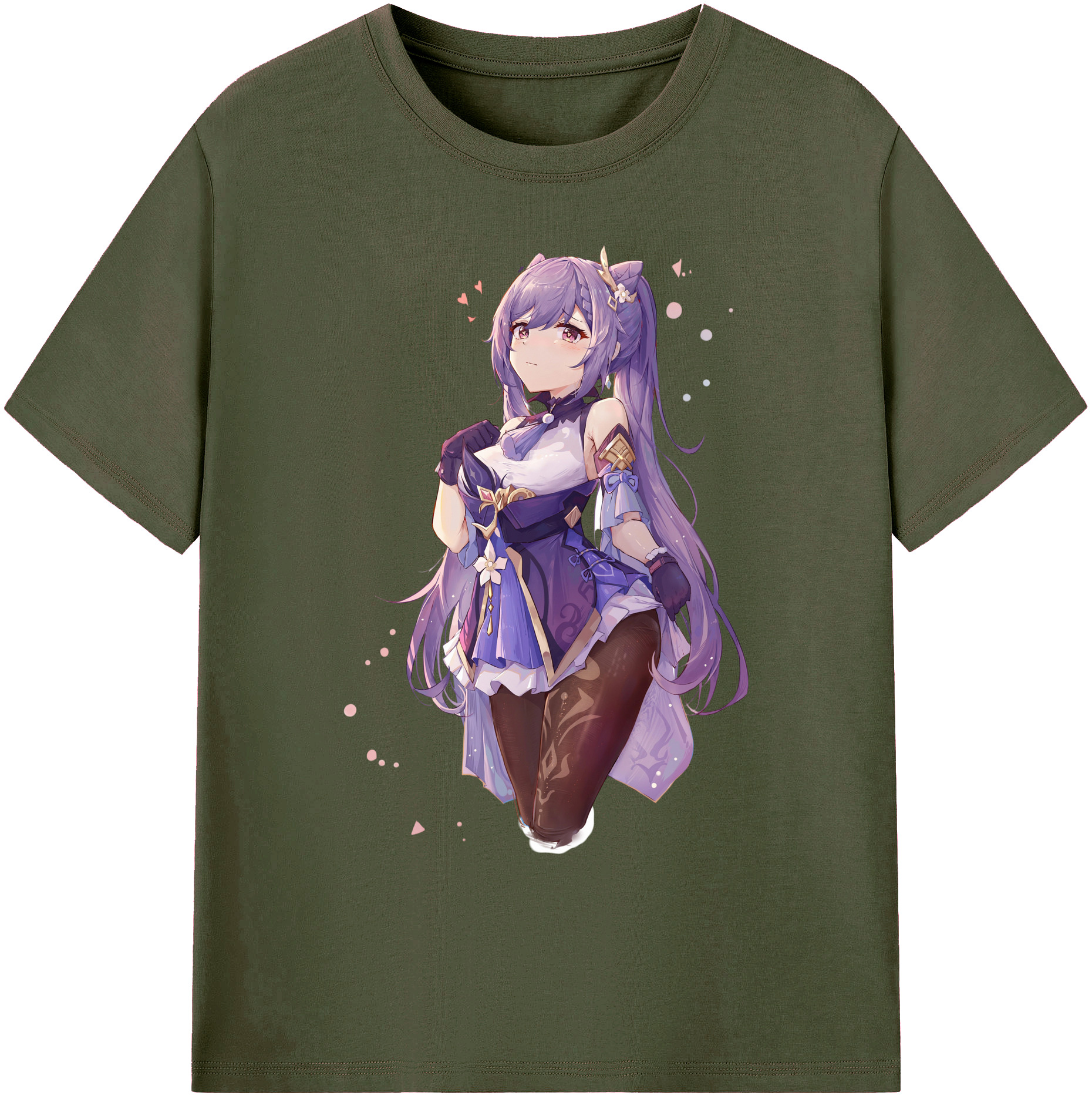 げんし神 刻晴 こくせい genshin Kokusei 綿100％ メンズ半袖Tシャツ｜肌触りやわらか＆通気性